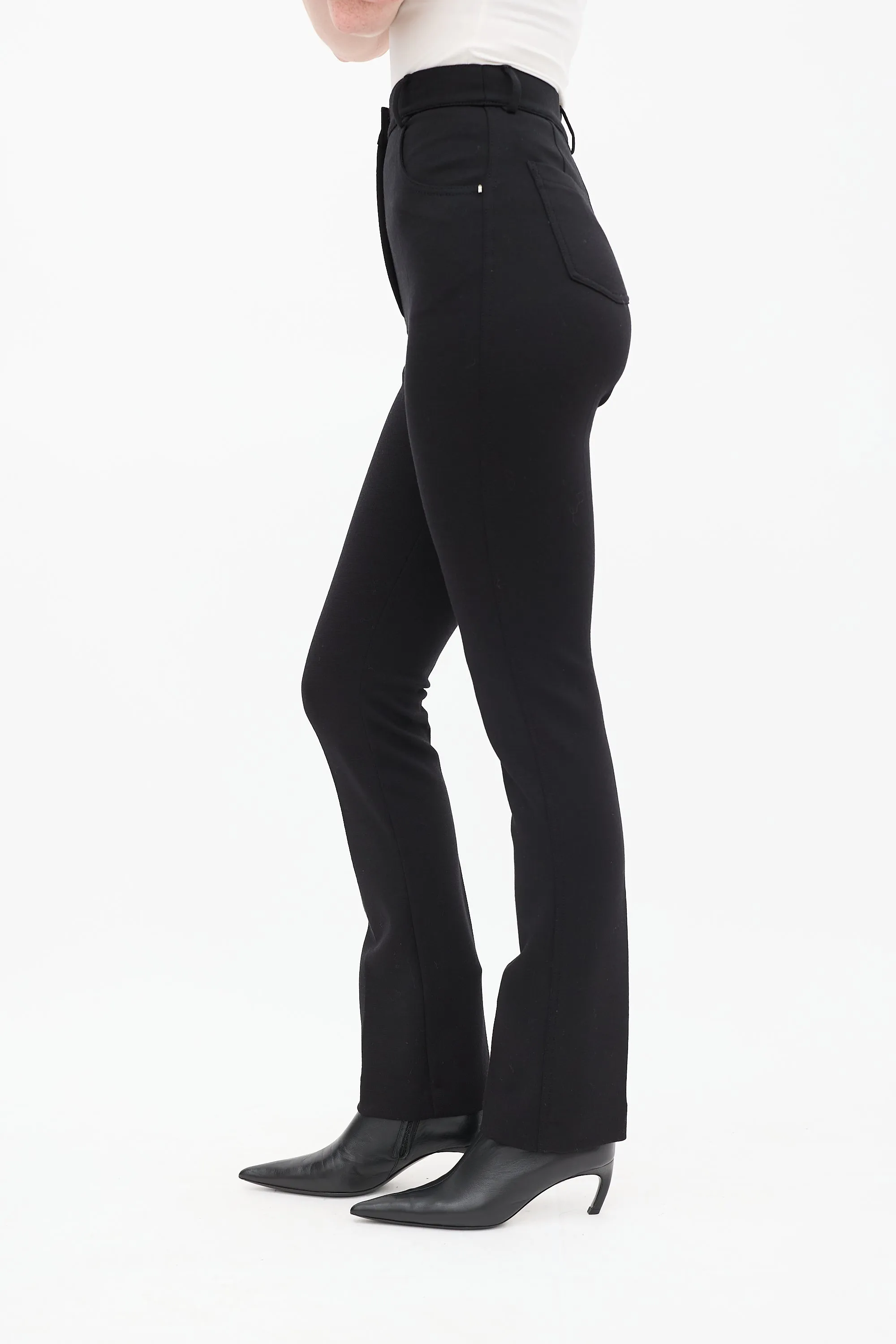 Black Wool Stretch Trouser