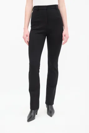 Black Wool Stretch Trouser