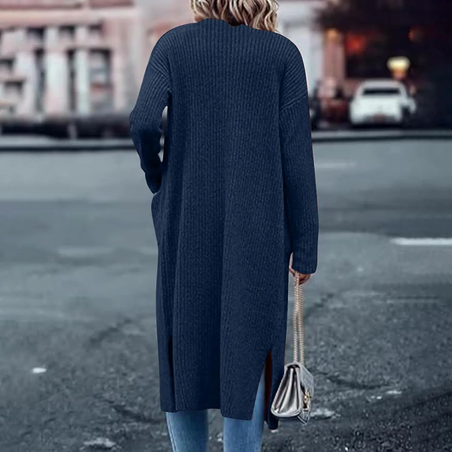 Fall Clothes for Women 2025 Oversized Open Front Cardigan Sweaters Casual Loose Knit Long Sleeves Outwear