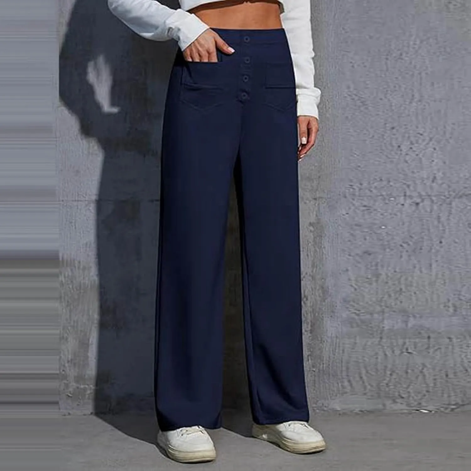 Flexipants - Women's Casual High Waist Stretch Pants, Flexi Pants for Women, Straight Leg Flexi Trousers