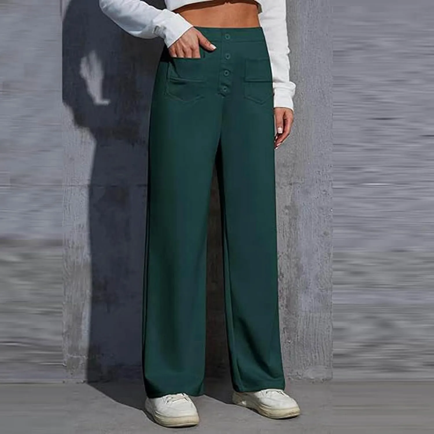 Flexipants - Women's Casual High Waist Stretch Pants, Flexi Pants for Women, Straight Leg Flexi Trousers