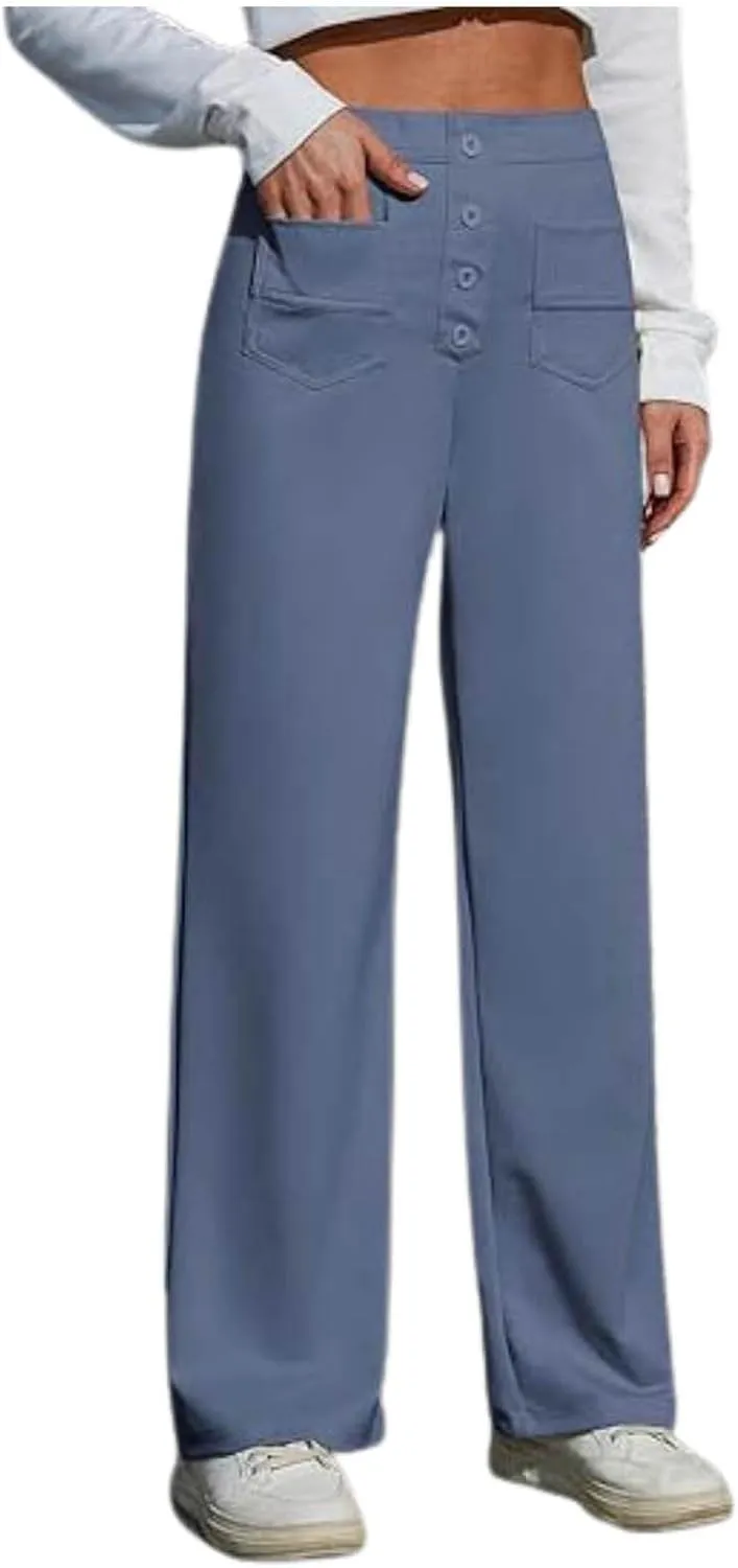 Flexipants - Women's Casual High Waist Stretch Pants, Flexi Pants for Women, Straight Leg Flexi Trousers