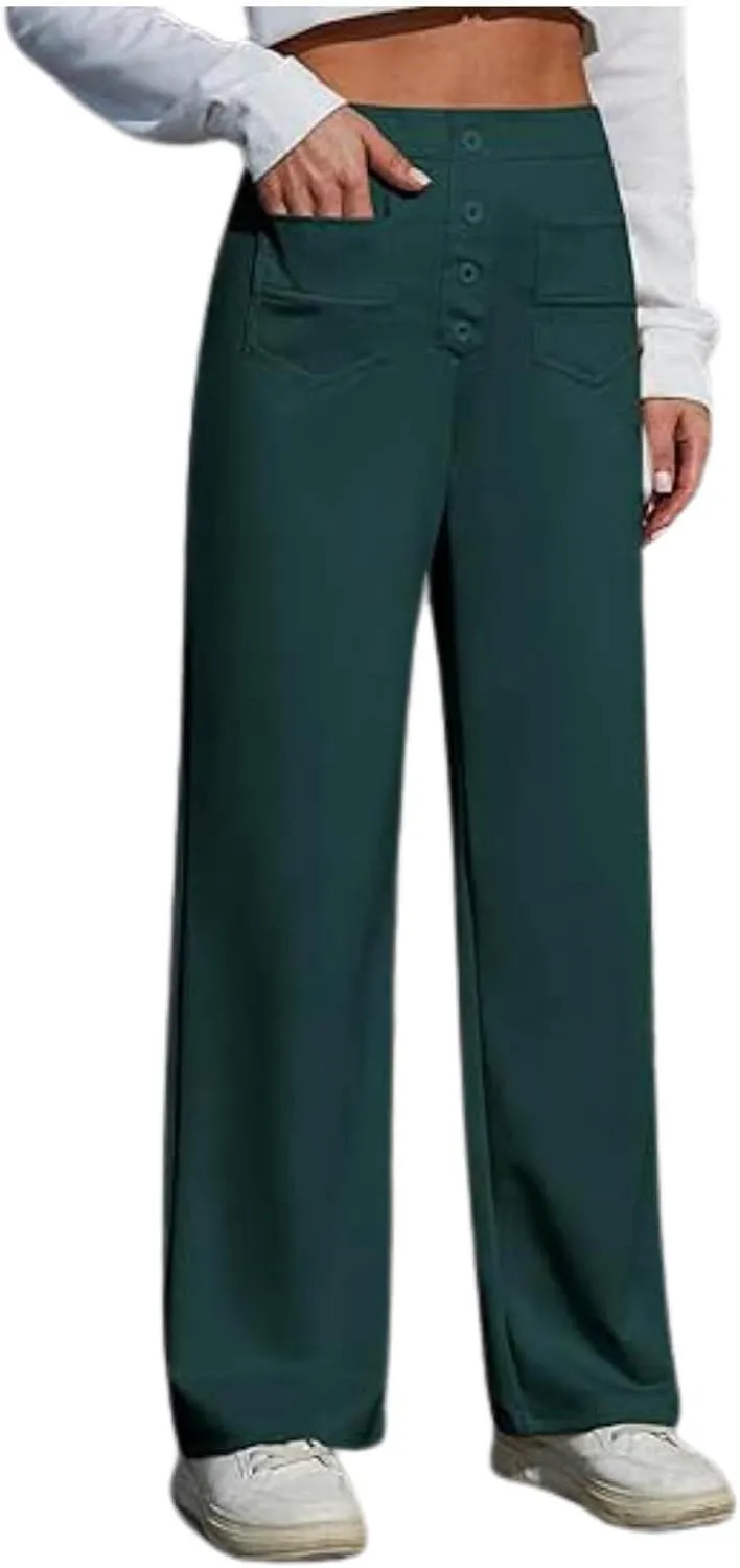 Flexipants - Women's Casual High Waist Stretch Pants, Flexi Pants for Women, Straight Leg Flexi Trousers