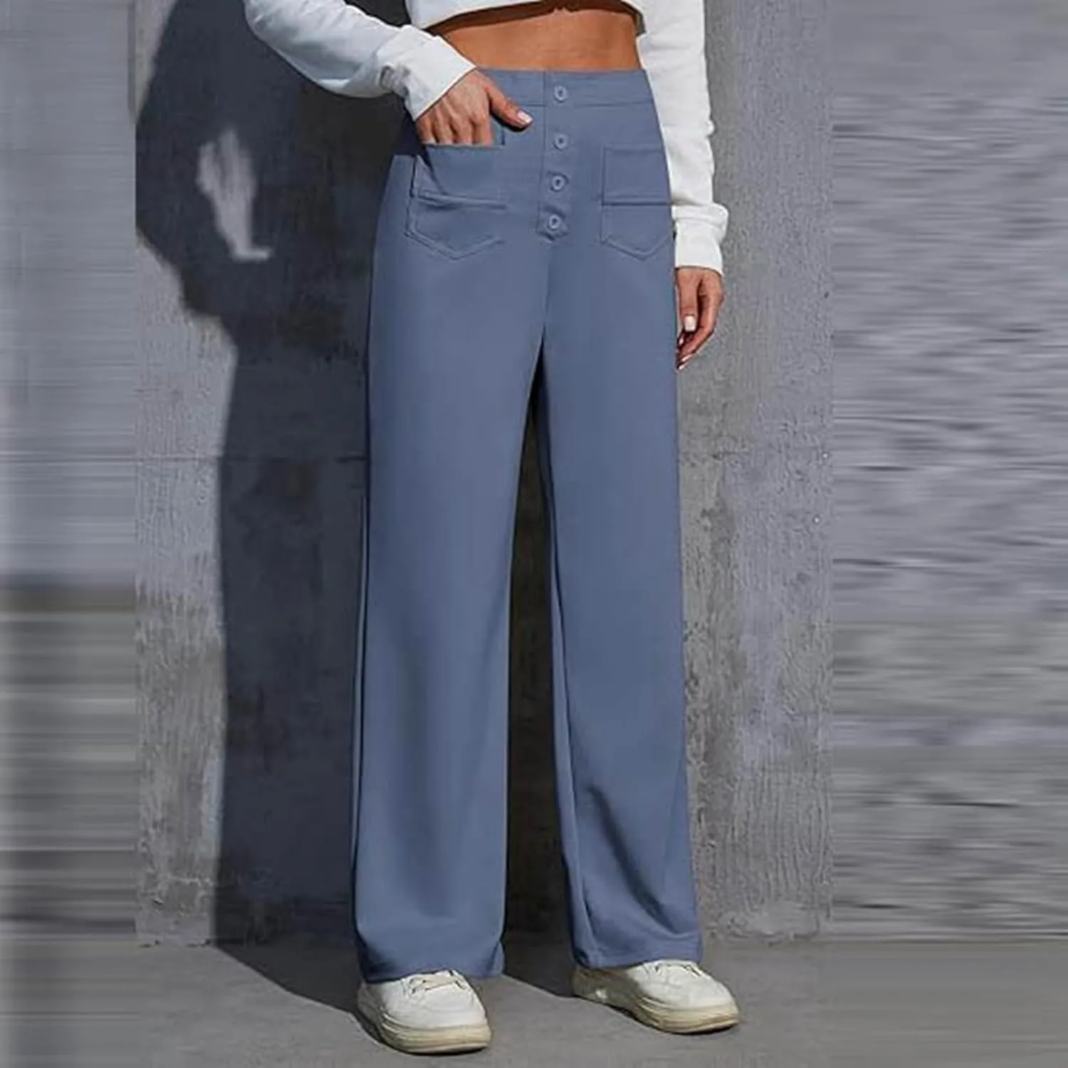Flexipants - Women's Casual High Waist Stretch Pants, Flexi Pants for Women, Straight Leg Flexi Trousers