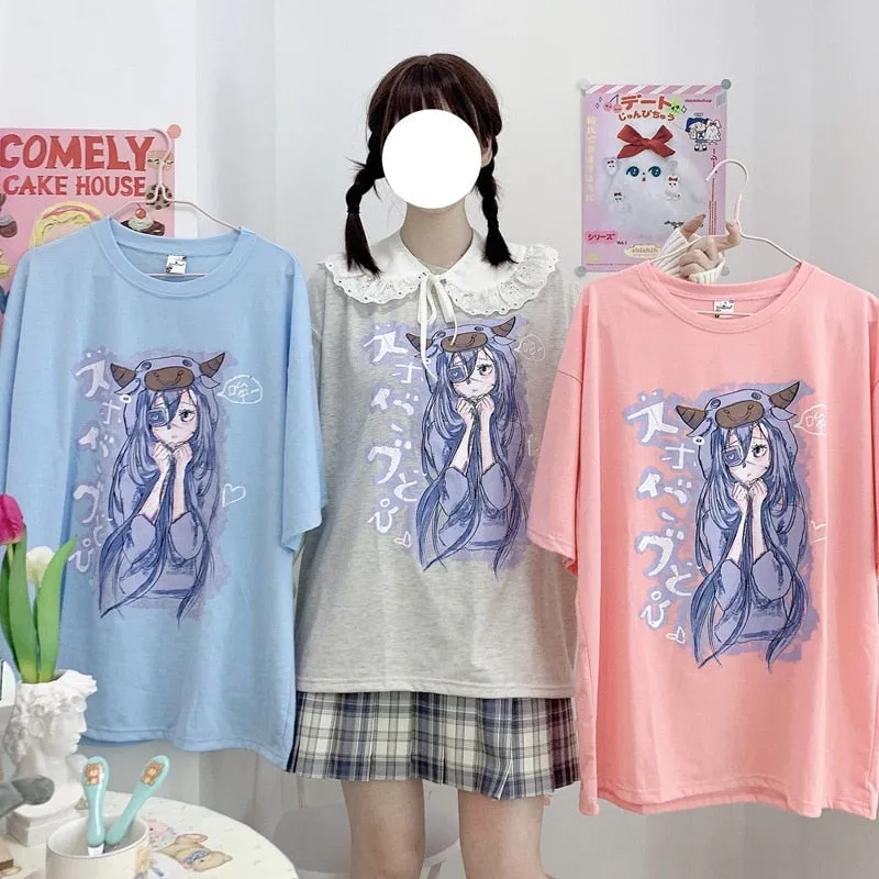 Harajuku Kawaii Pink Graphic T-Shirts