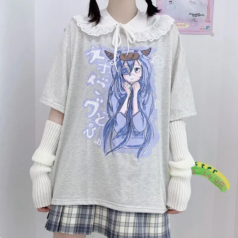 Harajuku Kawaii Pink Graphic T-Shirts