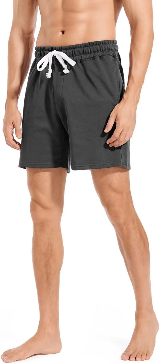 Men's 5.5" Athletic Gym Shorts Cotton Sweat Shorts with Zipper Pockets Workout Jogger Shorts