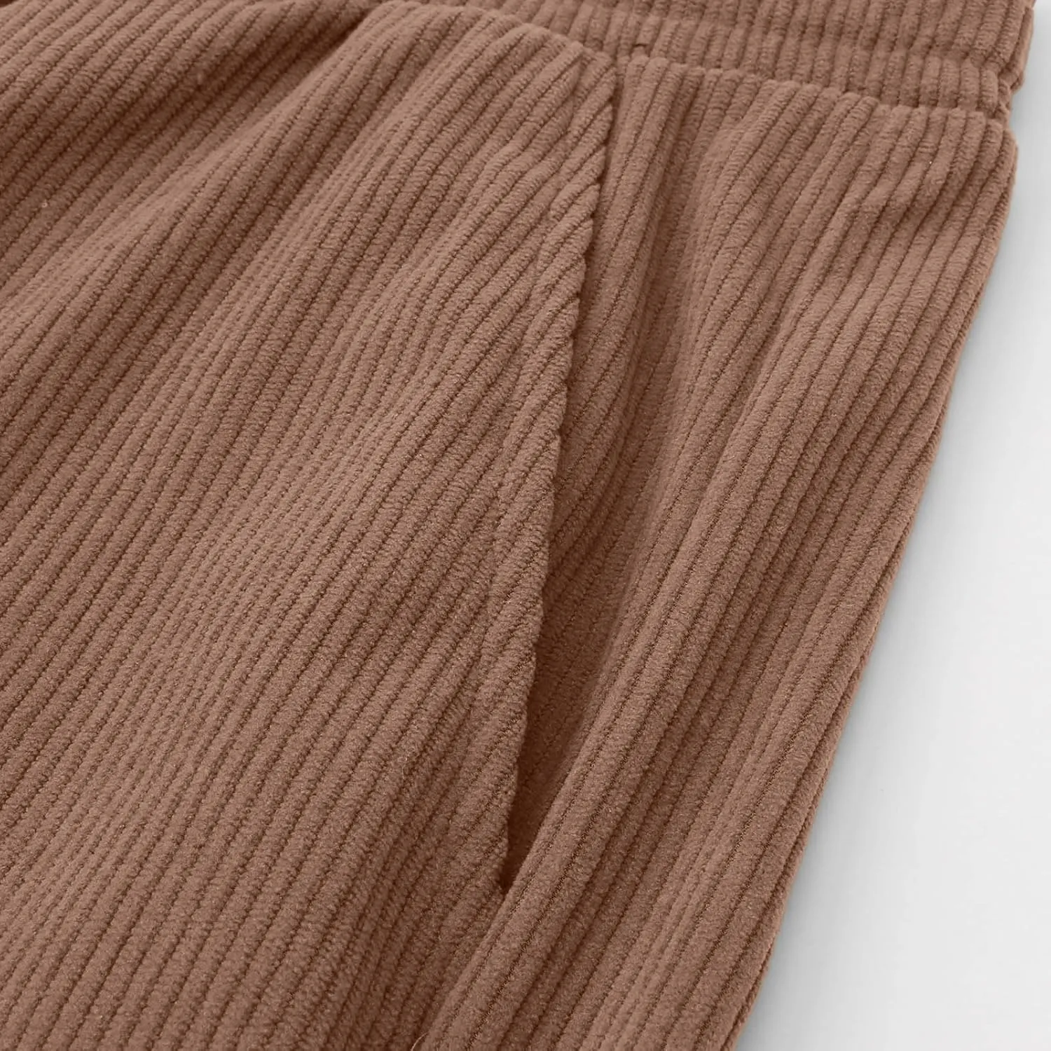 Men's Casual Corduroy Pants Elastic Waist Drawstring Harem Pants Fashion Loose Casual Long Trousers with Pockets