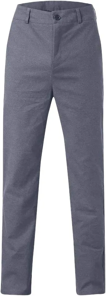 Men's Casual Plaid Dress Pants Stretch Flat-Front Suit Pant Slim Fit Ankle Length Pencil Tapered Trousers with Pockets