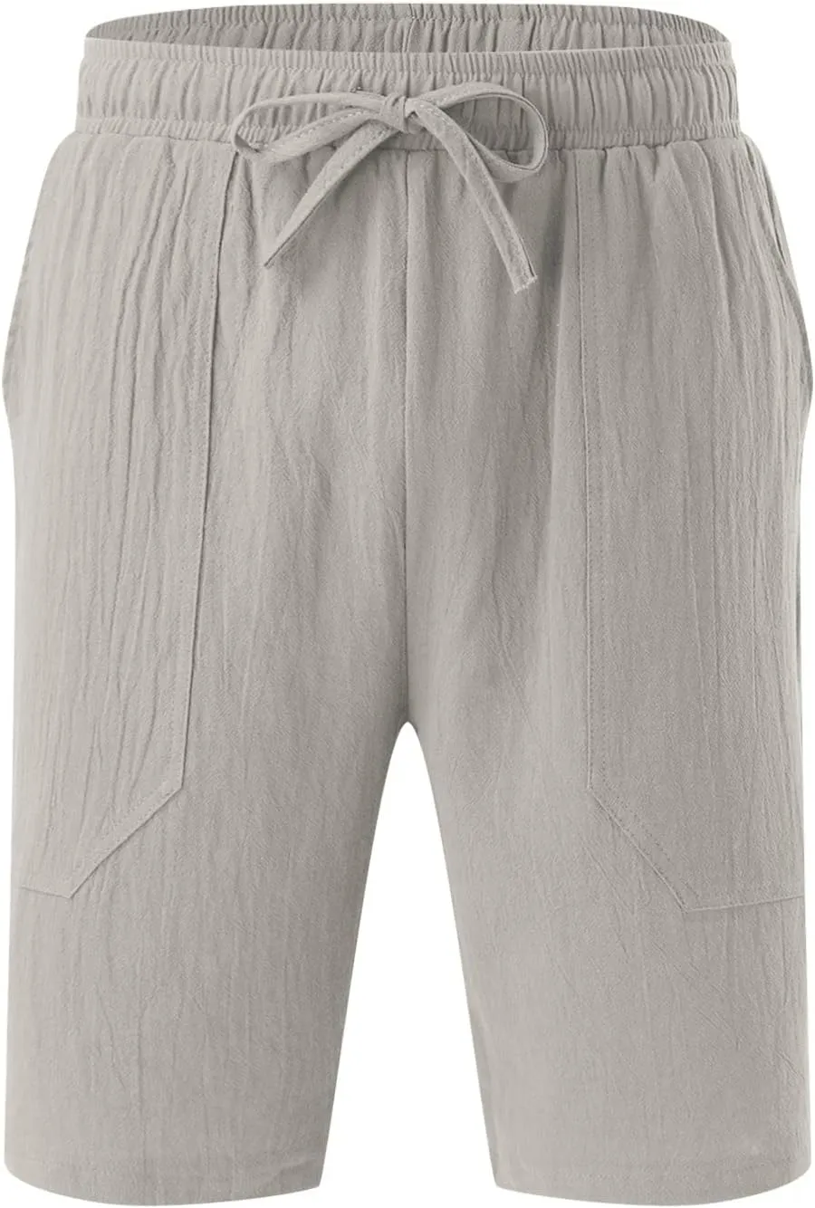 Men's Cotton and Linen Casual Shorts Quick Dry Spring and Summer Cotton Linen Loose Plus Size Summer Beach Shorts