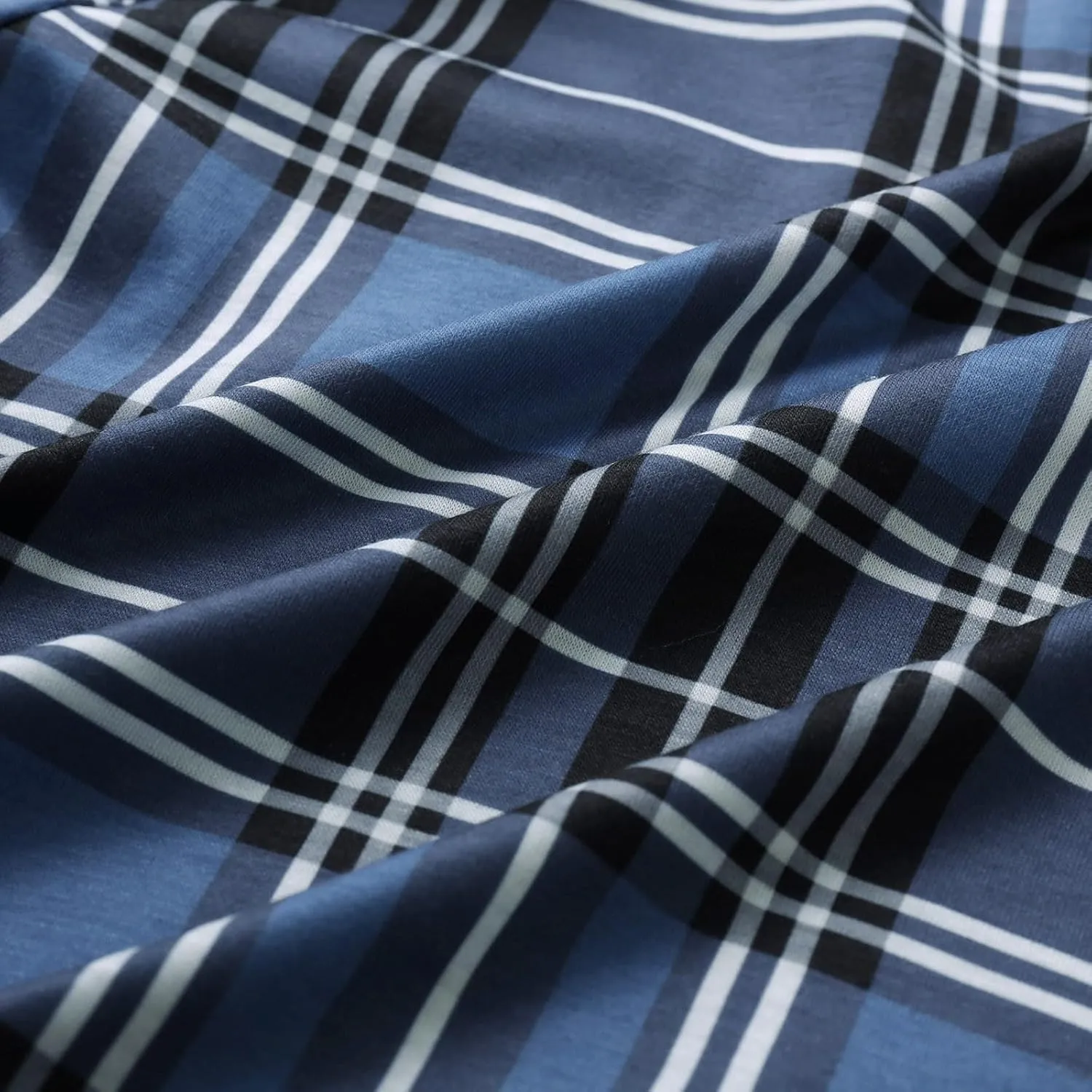 Men's Cotton Pajama Sleep Shorts Flannel Super Soft Cotton Plaid Shorts with Pockets and Drawstrings Sleep and Lounge