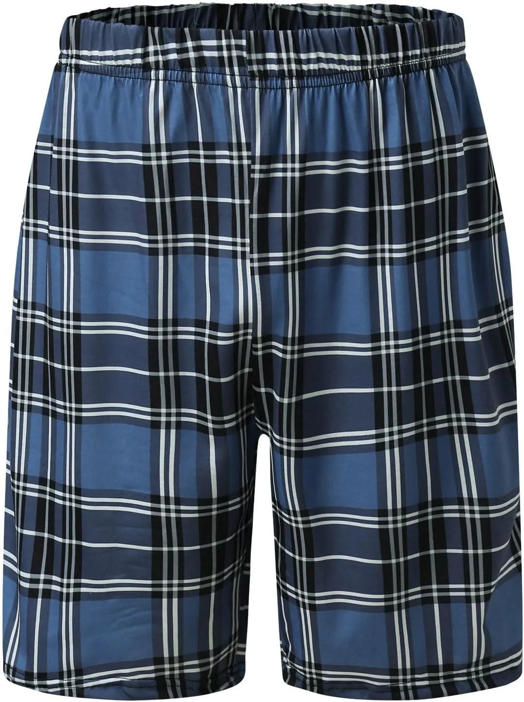 Men's Cotton Pajama Sleep Shorts Flannel Super Soft Cotton Plaid Shorts with Pockets and Drawstrings Sleep and Lounge