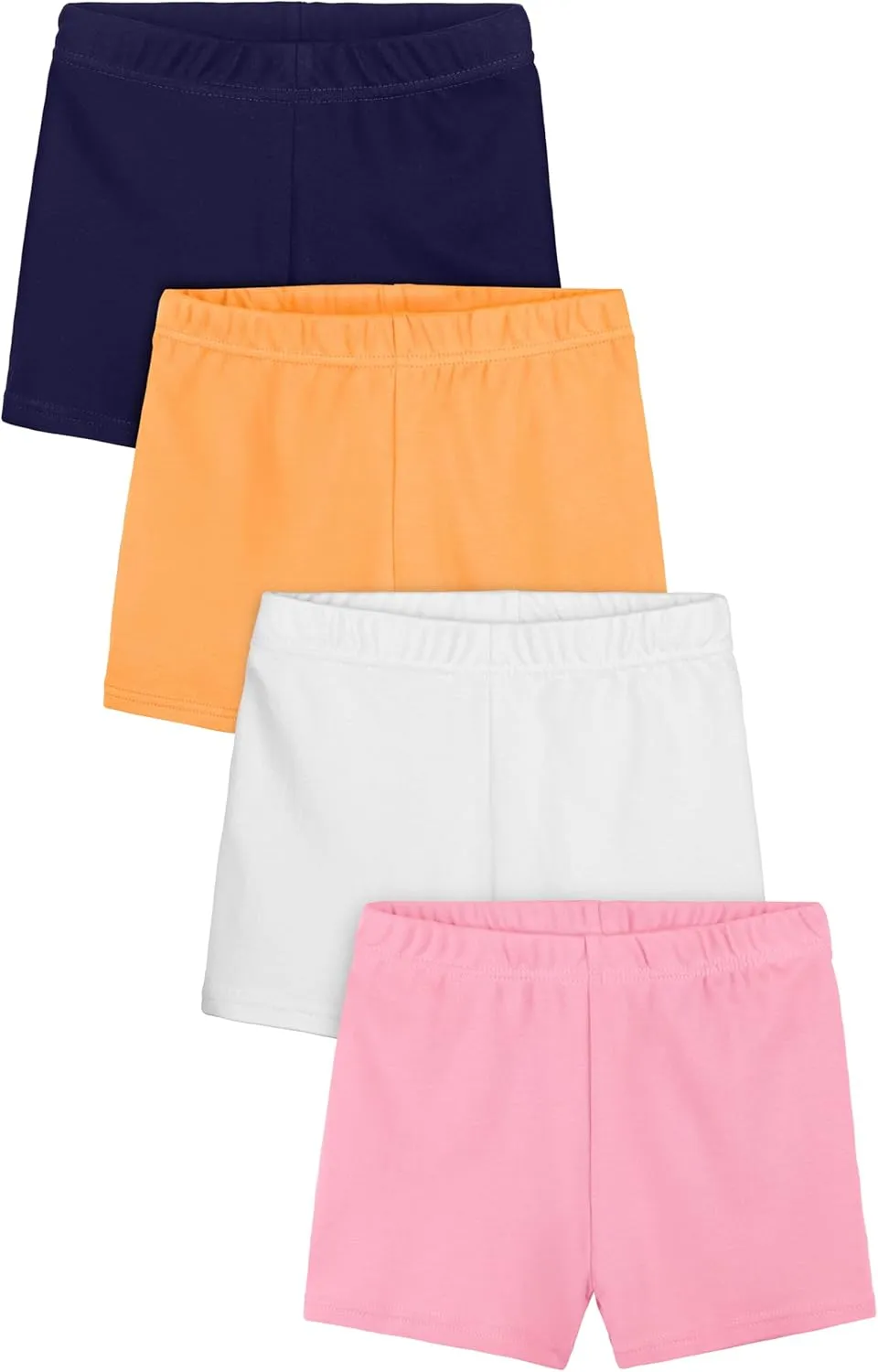 Resinta 4 Pack Baby and Toddler Girls' Cotton Bike Shorts Solid Cotton Bike Shorts Soft Pull-On Safety Shorts for Daily Wear