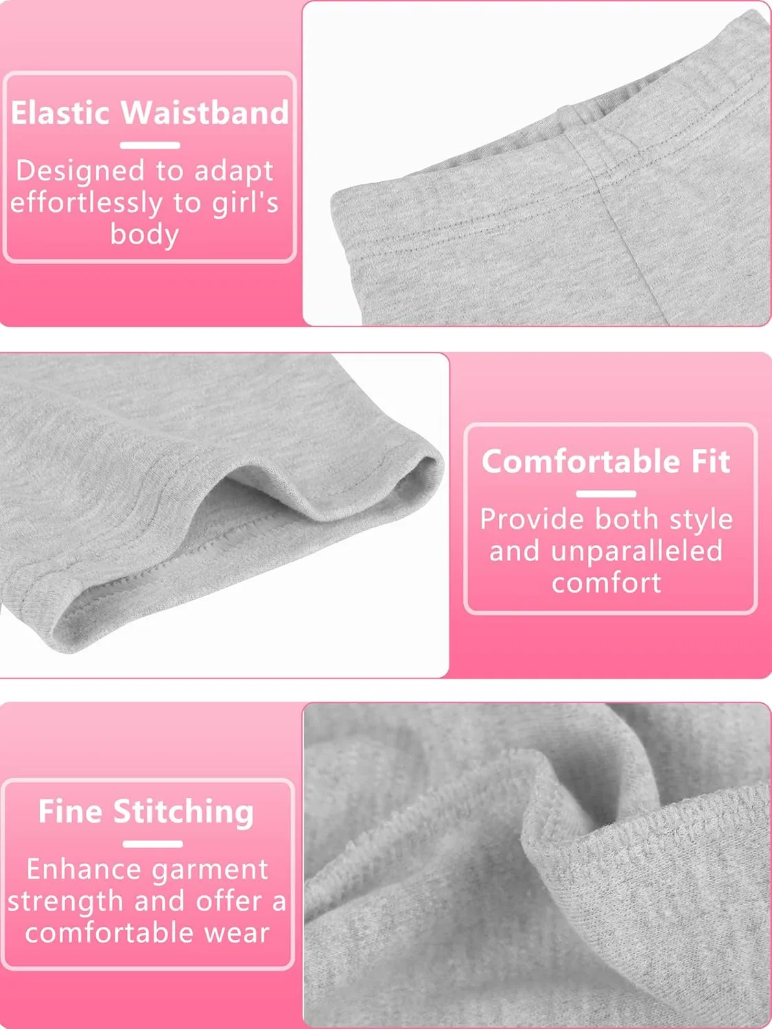Resinta 4 Pack Baby and Toddler Girls' Cotton Bike Shorts Solid Cotton Bike Shorts Soft Pull-On Safety Shorts for Daily Wear