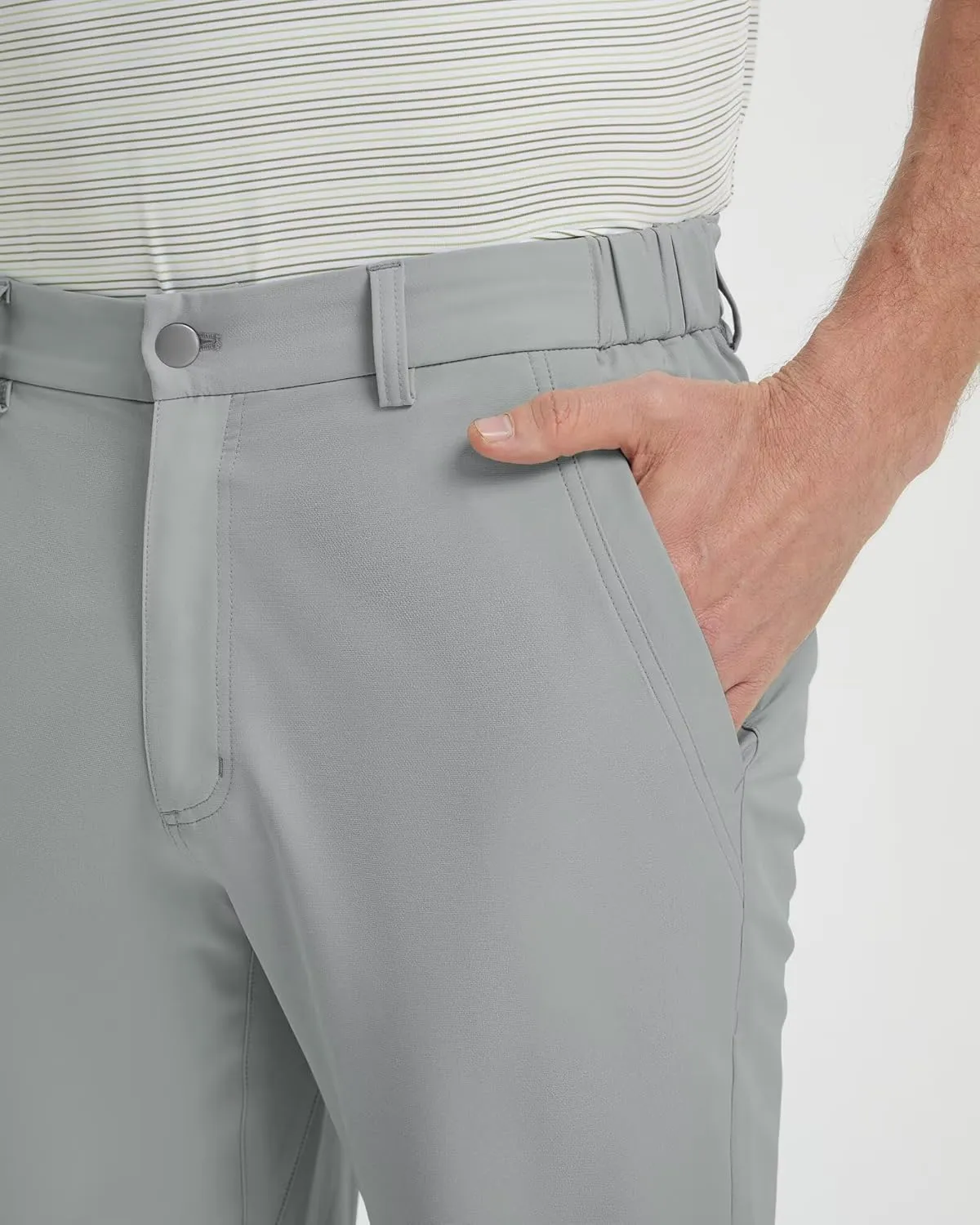 VEBOON Mens Golf Pants Stretch 30"/32"/34" Water-Resistant Lightweight Stretch Casual Flat Front Dress Pants with 5 Pockets