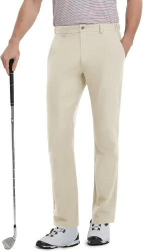 VEBOON Mens Golf Pants Stretch 30"/32"/34" Water-Resistant Lightweight Stretch Casual Flat Front Dress Pants with 5 Pockets