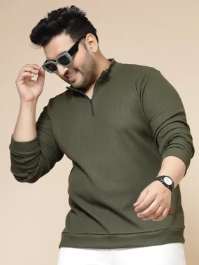 Waffle Henley Zip Tee for Men