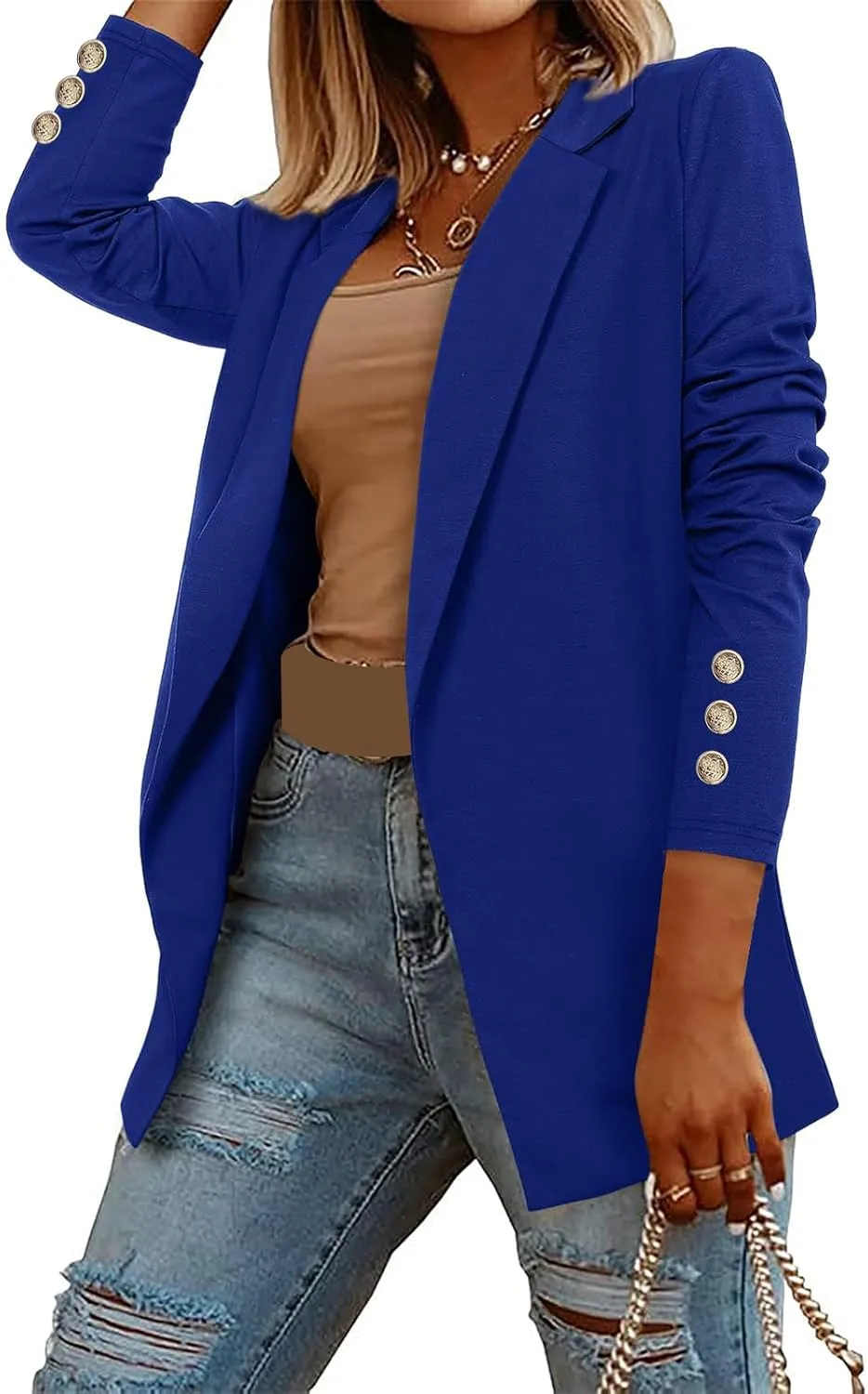 Women Business Casual Blazer Professional Work Suit Jacket Lightweight Work Office Open Front Blazer Jacket Clothes