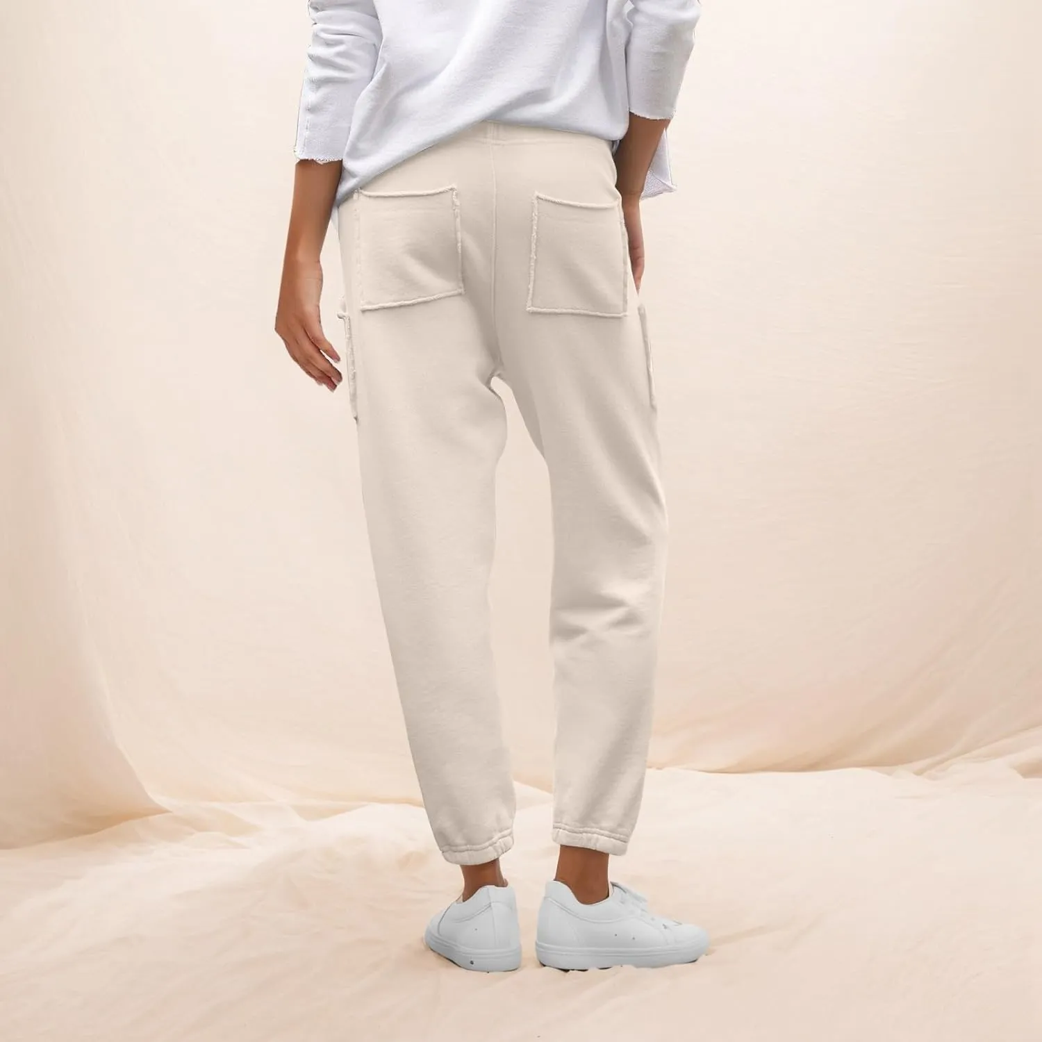 Womens Joggers with Pockets Drawstring High Waisted Fleece Lined Sweatpants Casual Athletic Works Harem Ankle Pants