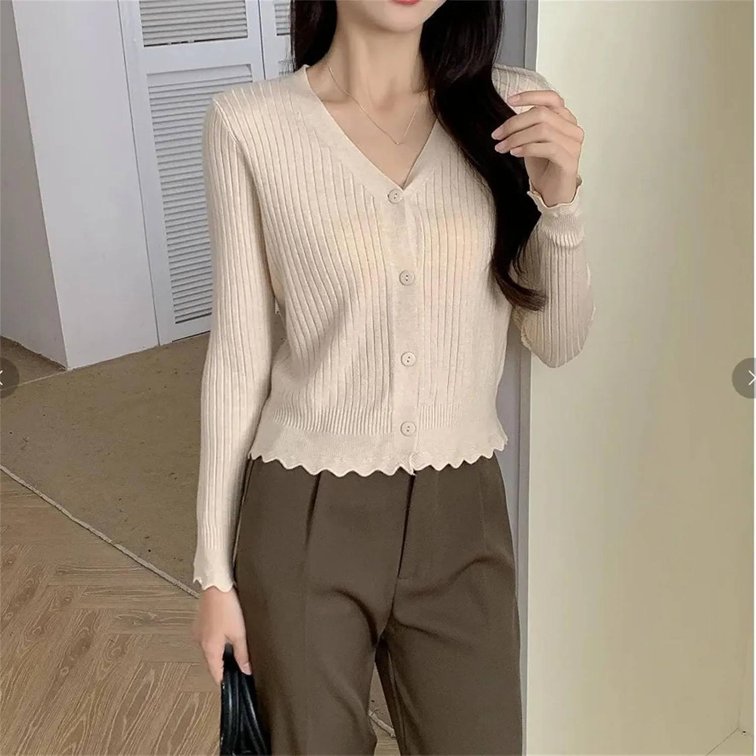 Women's Lightweight Open-Front Cardigan Sweater Long Sleeve Open Front Cardigans Chunky Knit Draped Sweaters Outwear