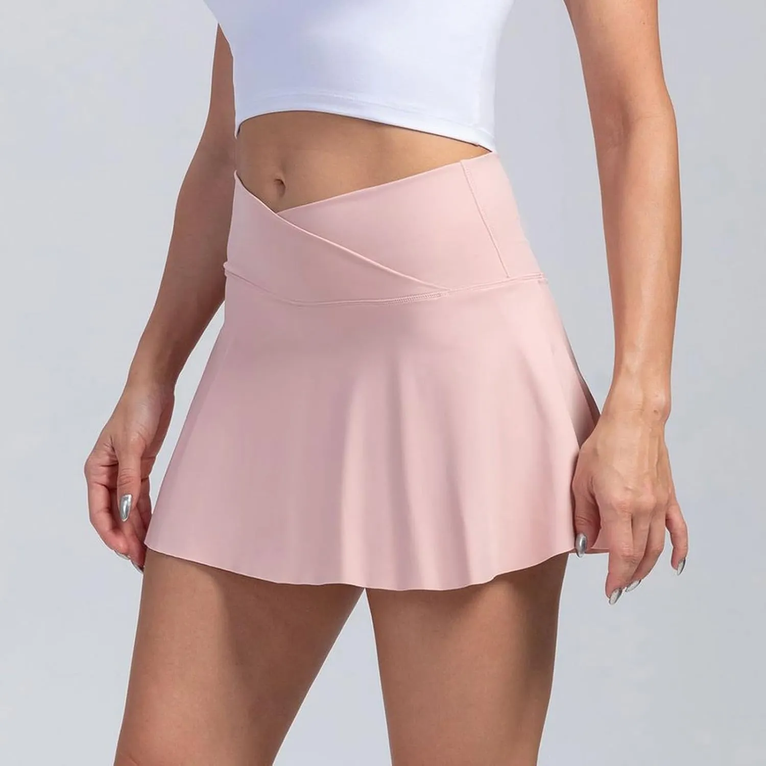 Women's Summer Athletic Loose Trendy Quick Dry Elastic High Waist Solid Color Yoga Fitness Tennis Skirts 2025, S-2XL