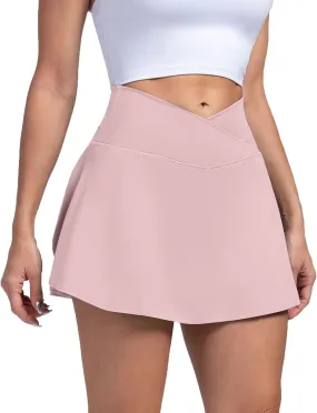 Women's Summer Athletic Loose Trendy Quick Dry Elastic High Waist Solid Color Yoga Fitness Tennis Skirts 2025, S-2XL