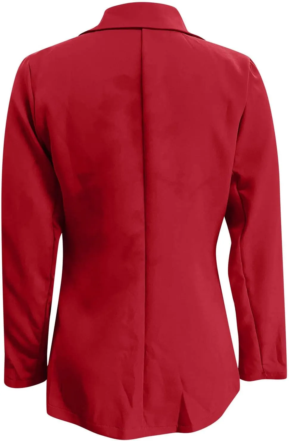Women's Summer Blazer Button Long Sleeve Lapel Dressy Casual Business Convenient Solid Color Stylish Lightweight