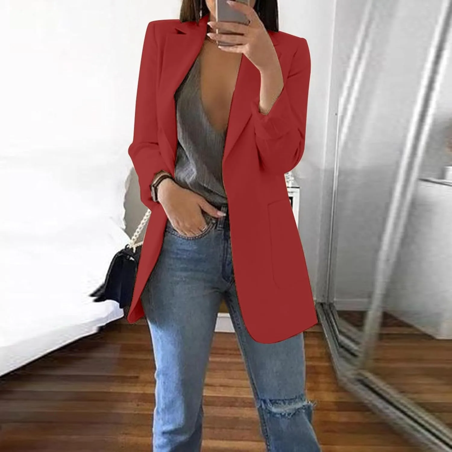 Women's Summer Blazer Lapel Sleeveless Pocket Dressy Casual Business Outdoor Solid Color Stylish Lightweight