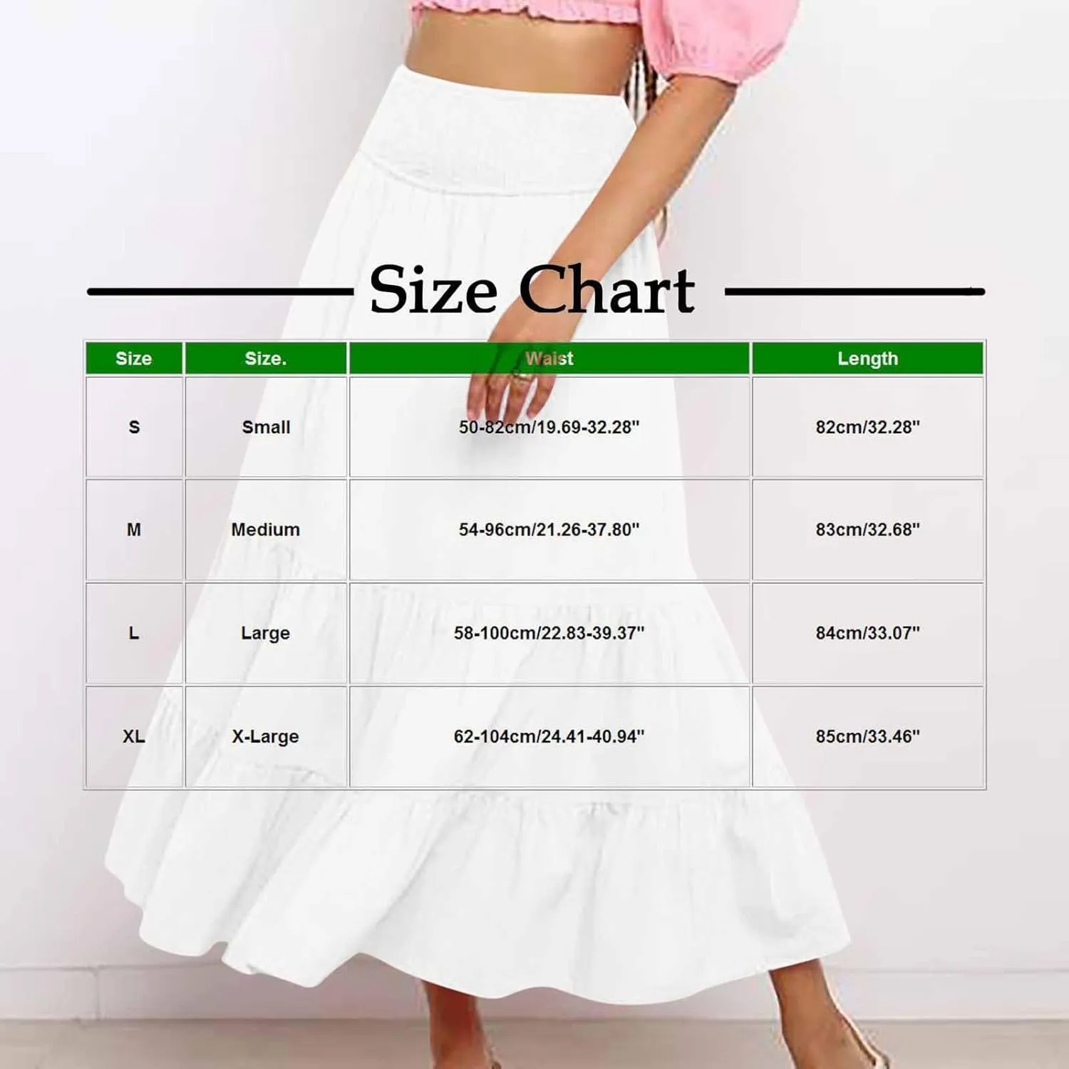 Women’s Summer Boho Skirts Ruffle Flowy Swing Tiered A-Line Maxi Skirt Elastic Waist Cute Beach Dress 2025 Trendy
